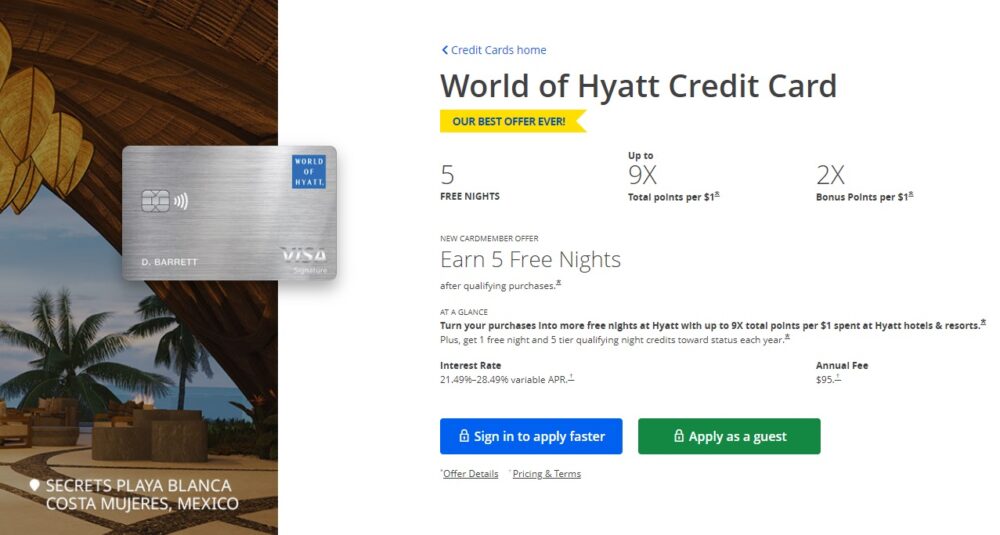 Worl of Hyatt offer